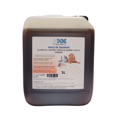 Huile de Saumon100% Naturelle pour Chiens, Chats et Chevaux, Riche en Oméga 3